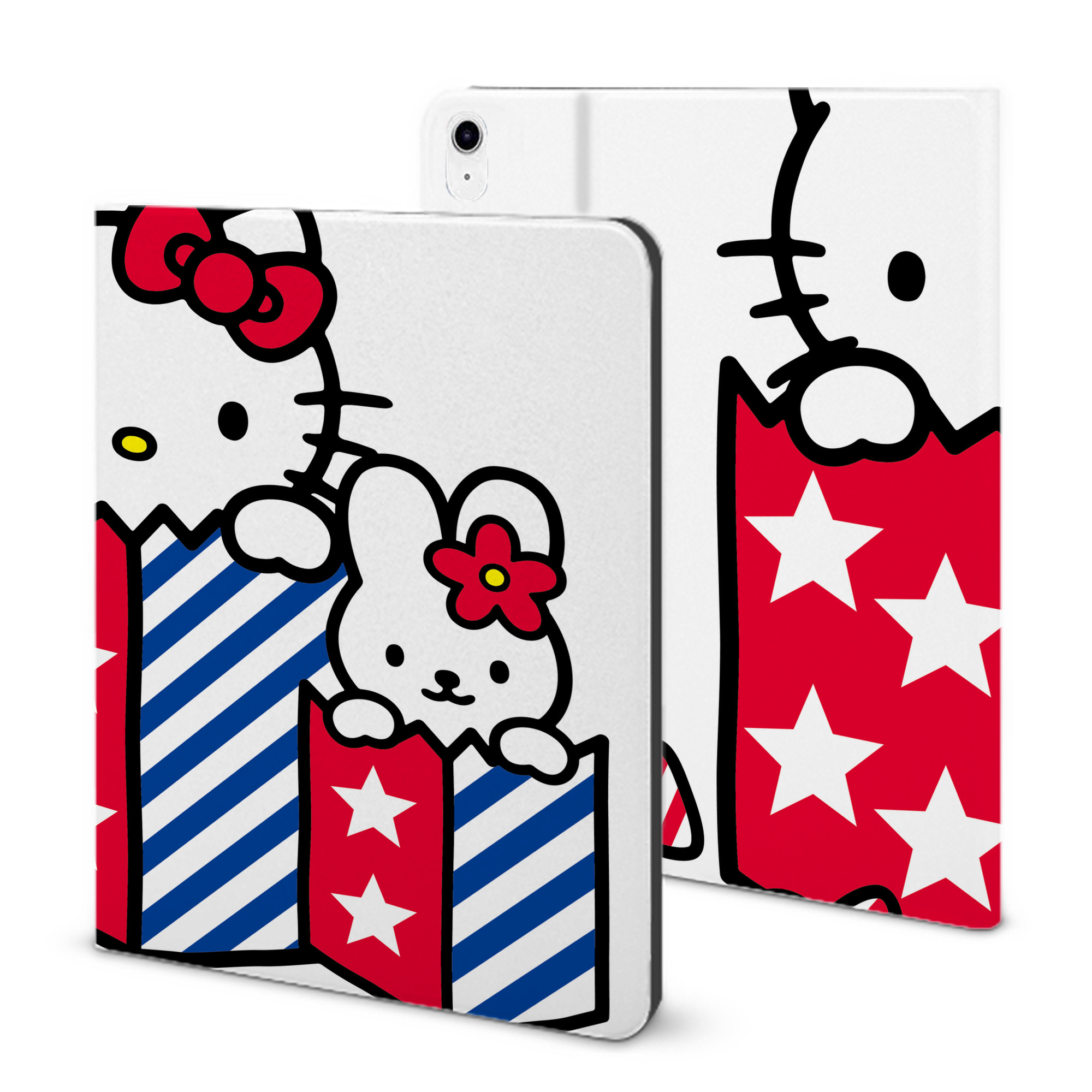 （画像用） Hello Kitty ハローキティ IPad ケース ブック型 PUレザー TPU 耐衝撃 軽量 薄型 ペン収納なし 全面保護 IPad 各モデル対応